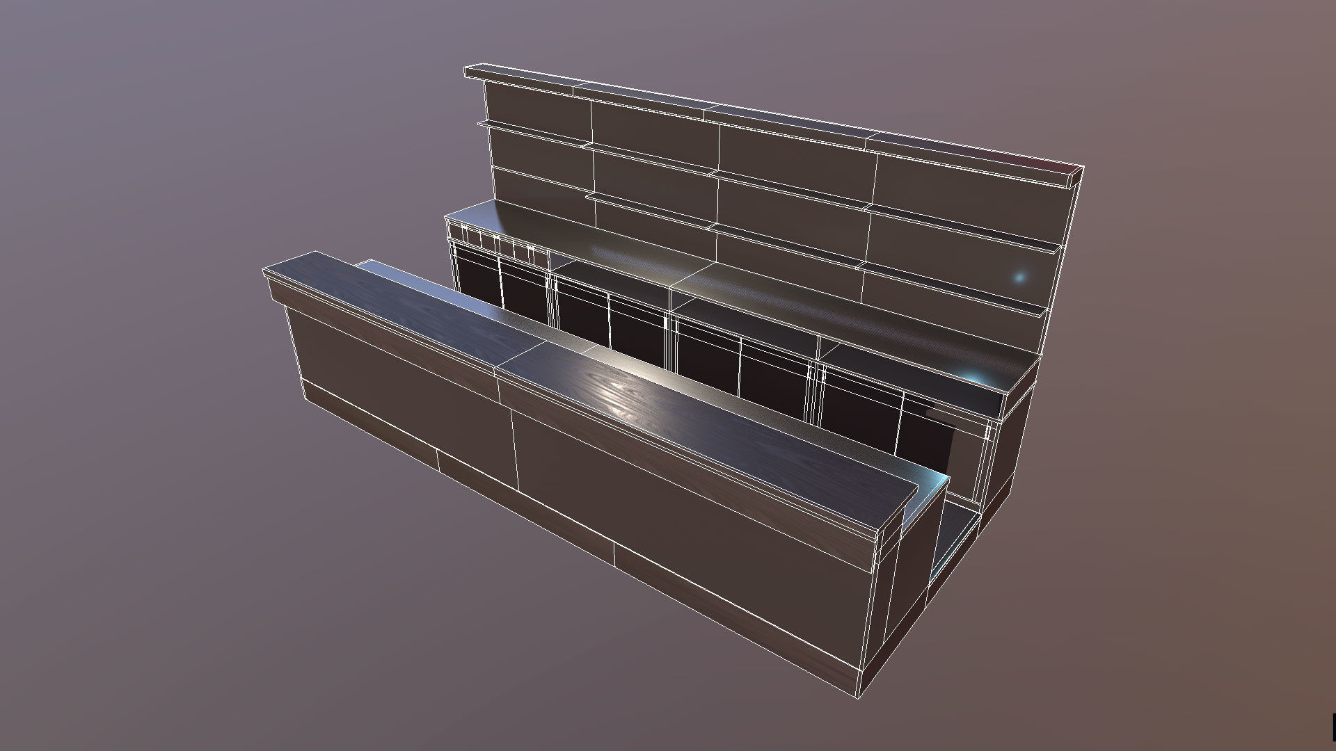 Bar Counter Low-poly 3D model_14