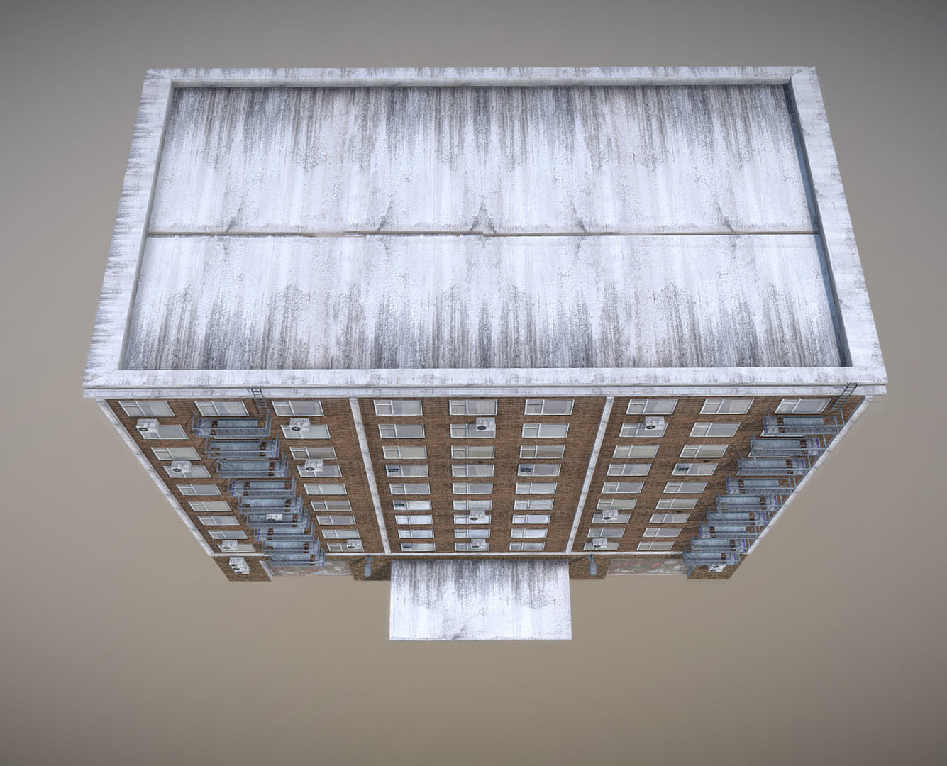 Modern Building 7 Low-poly 3D model_7