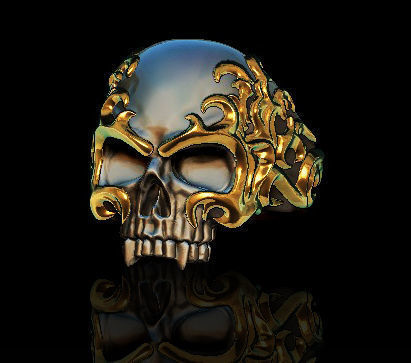 Flame skull ring 3D print model