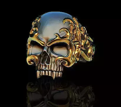 Flame skull ring 3D print model