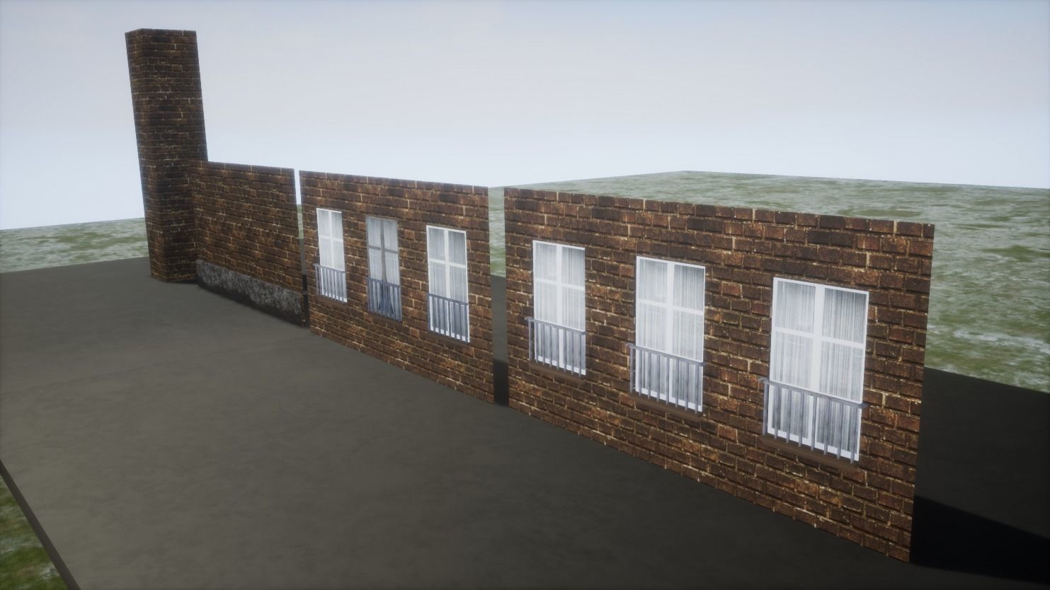 Simple Low Poly Building Assets Low-poly 3D model_2