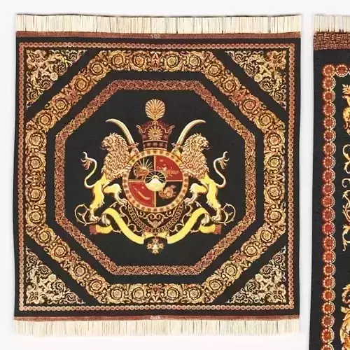 Ghom silk carpet Sighned Vafai Low-poly 3D model