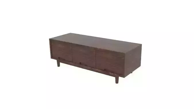 Blackwood Oak Table Triple Low-poly 3D model