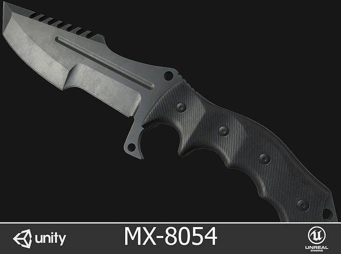 MX-8054 Knife Low-poly 3D model