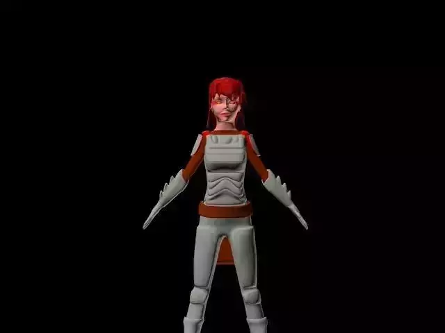 Rider Female Free low-poly 3D model