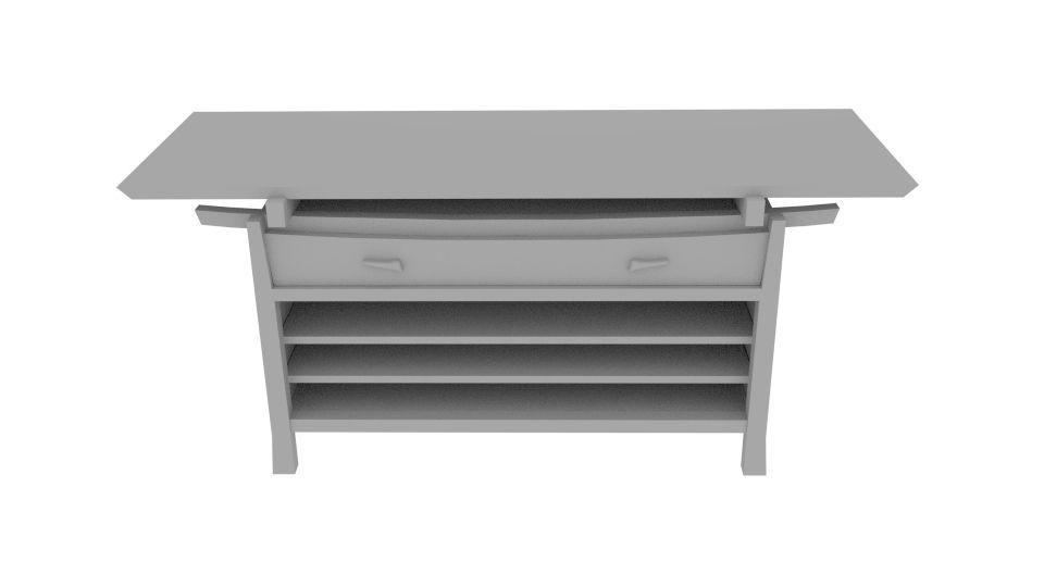 Homestyle Japanese Table Hollow Low-poly 3D model_4