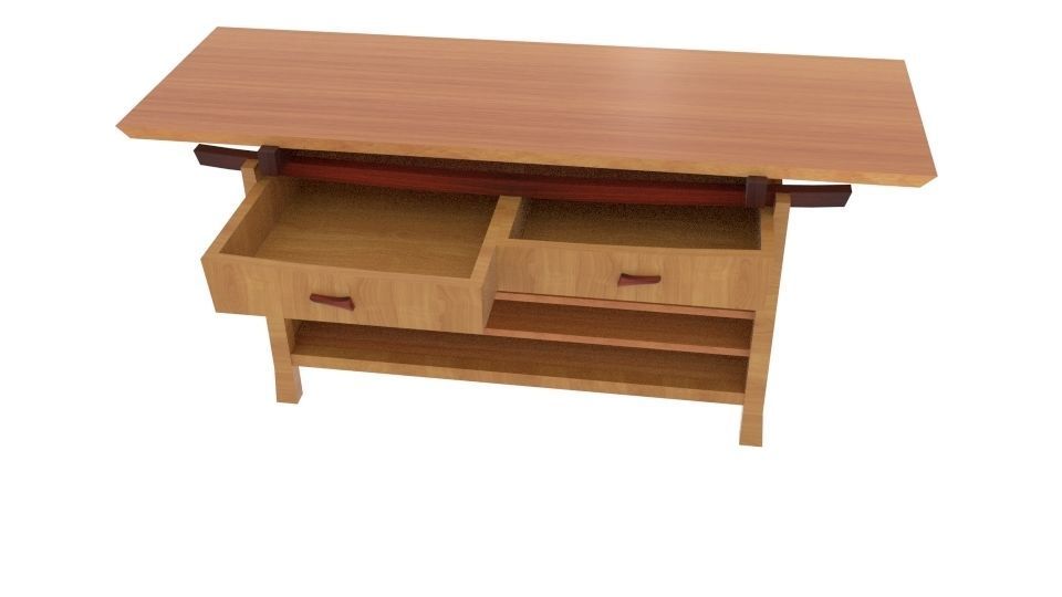 Homestyle Japanese Table Hollow Low-poly 3D model_3