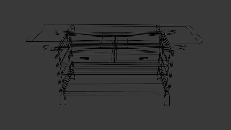 Homestyle Japanese Table Hollow Low-poly 3D model_5