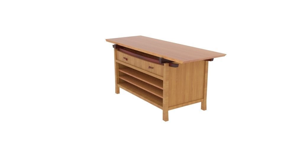 Homestyle Japanese Table Hollow Low-poly 3D model_2