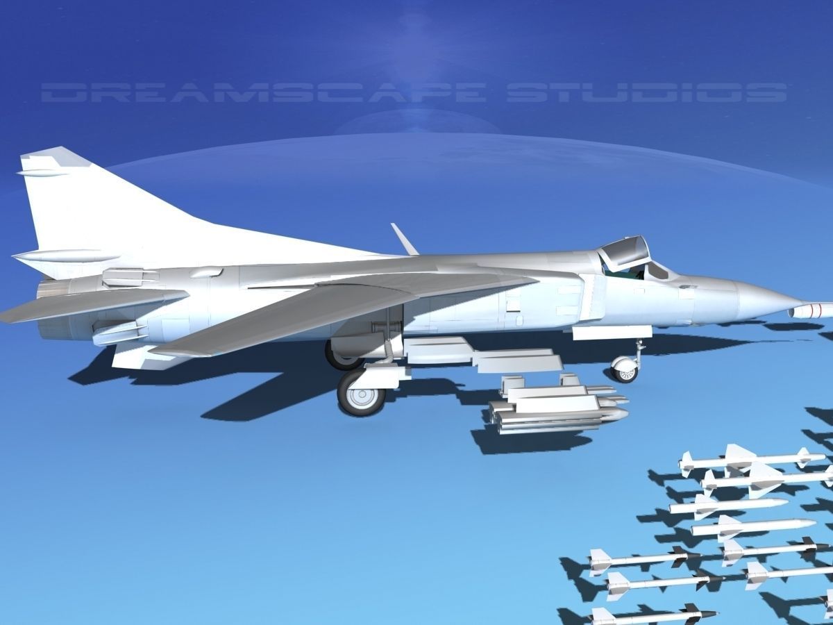 Mig-23 Fighter Bare Metal 3D model_9