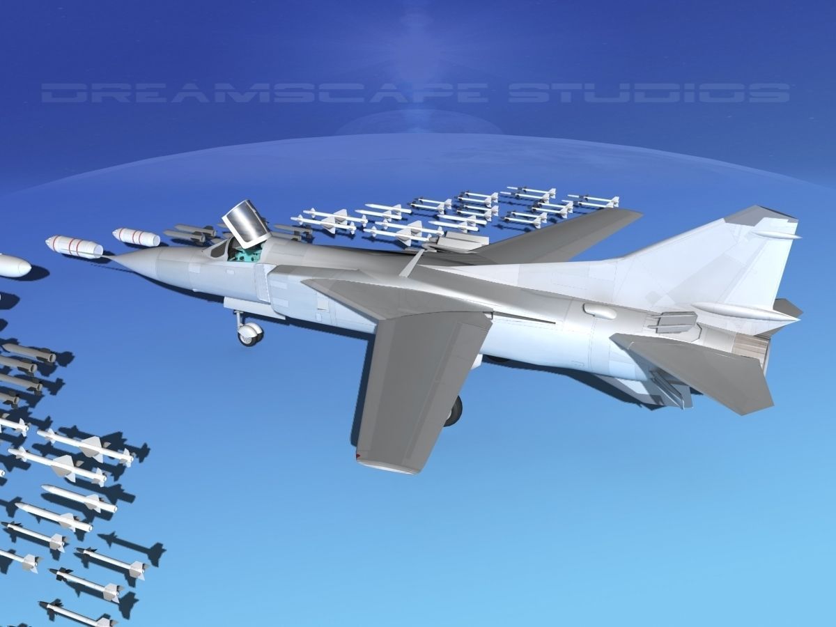 Mig-23 Fighter Bare Metal 3D model_13