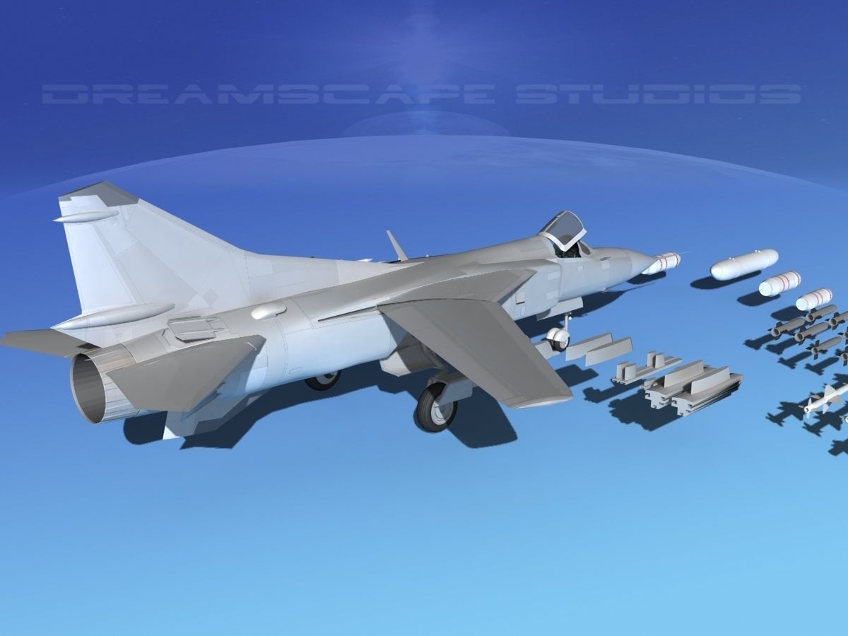 Mig-23 Fighter Bare Metal 3D model_10