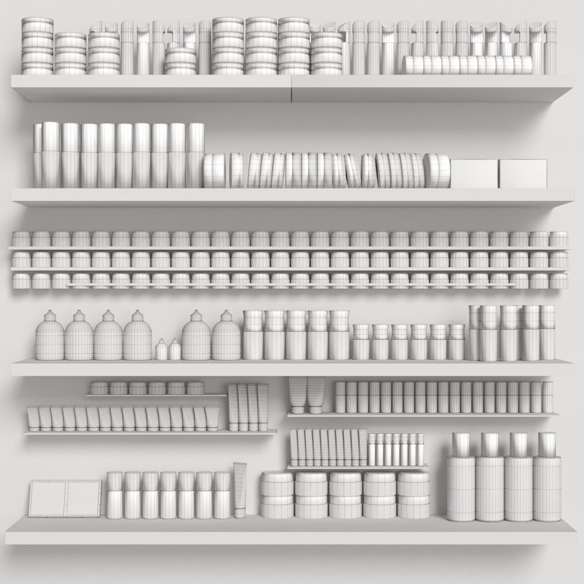 Big set of cosmetics 3D model_1