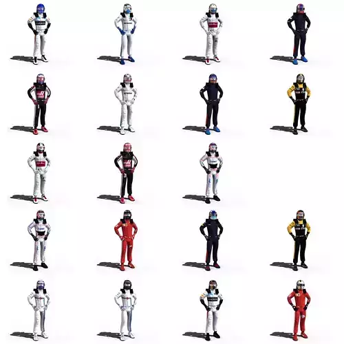 Drivers 2018 Formula 1 Low-poly 3D model