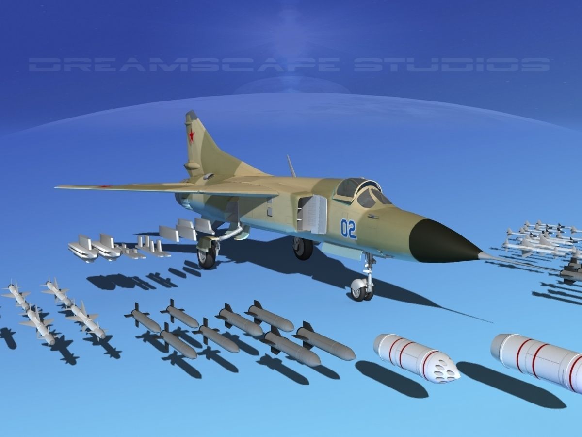 Mig 23 Flogger B V08 Russia 3D model_3