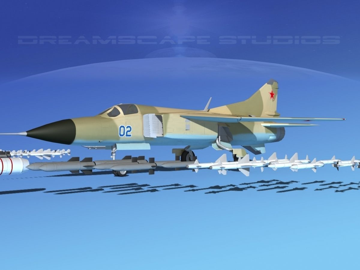Mig 23 Flogger B V08 Russia 3D model_2