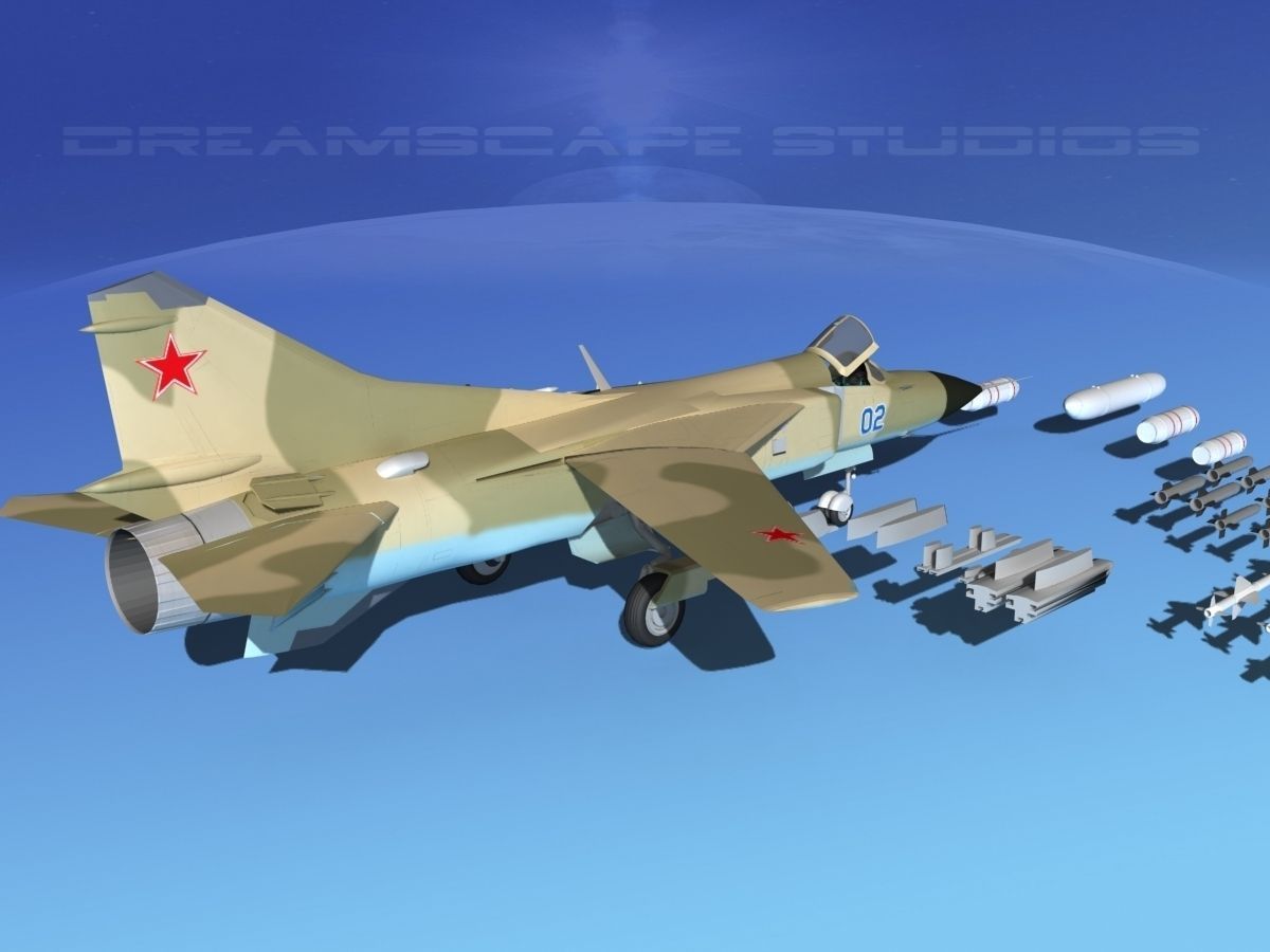 Mig 23 Flogger B V08 Russia 3D model_4