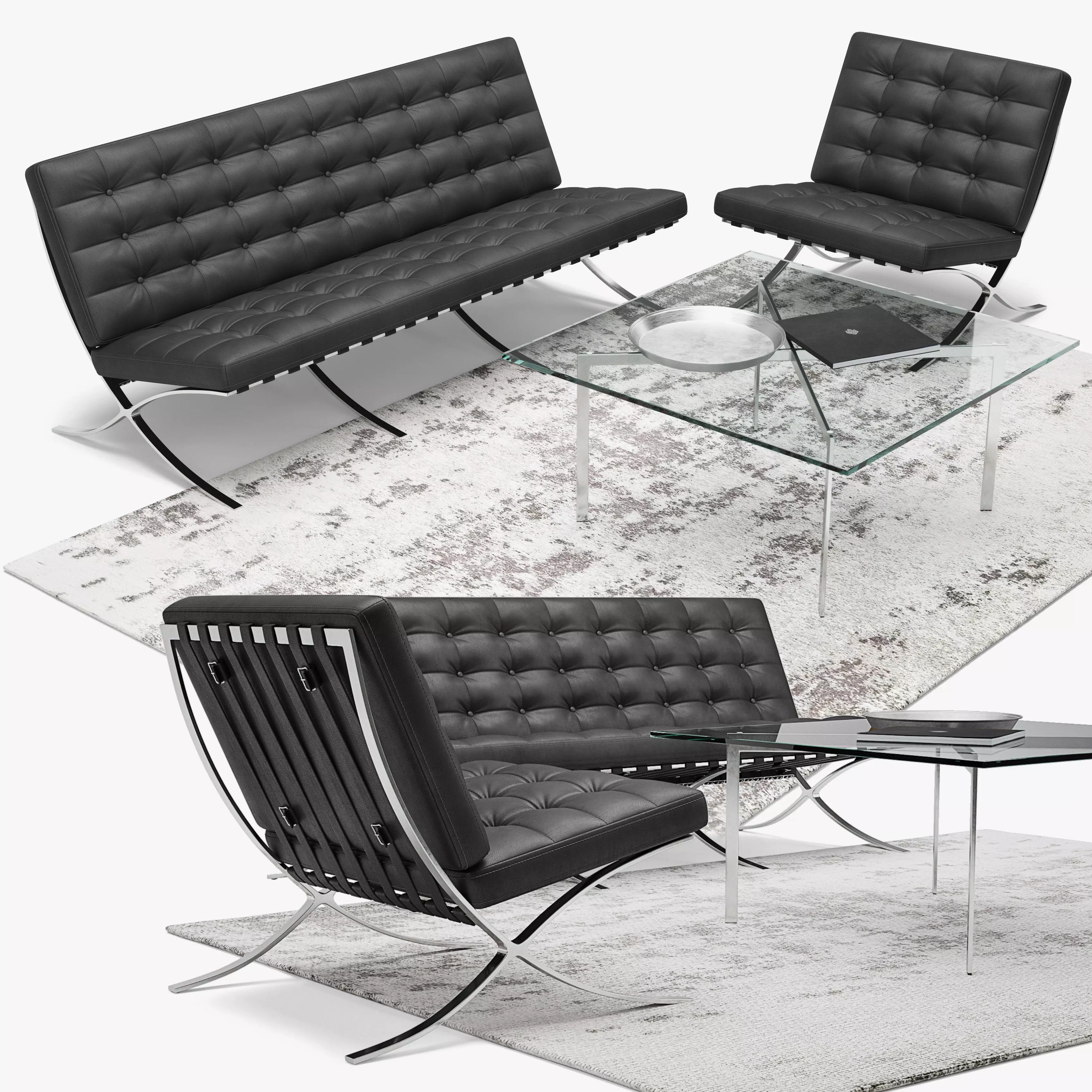 Barcelona set lounge 3D model_0