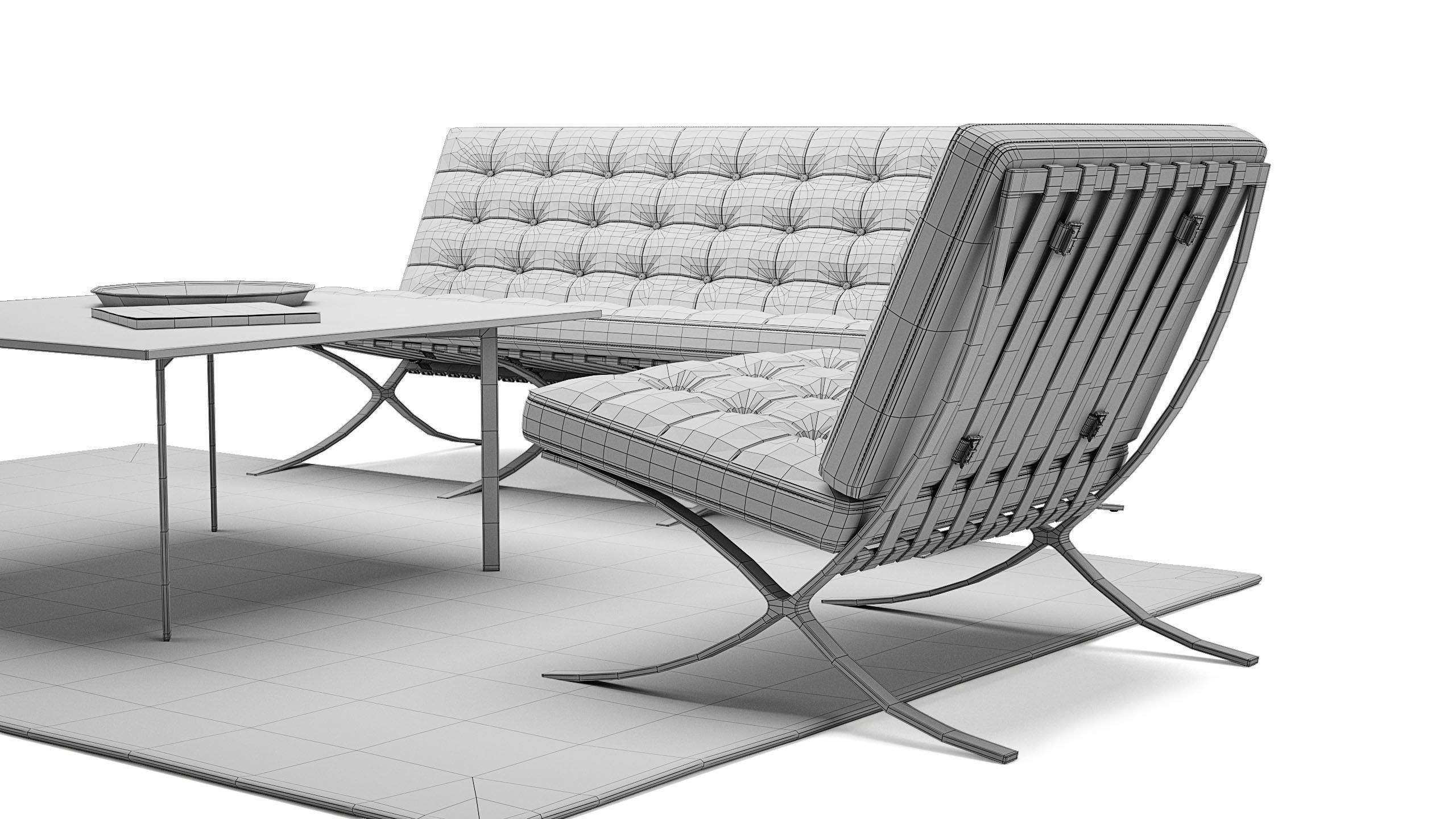 Barcelona set lounge 3D model_10