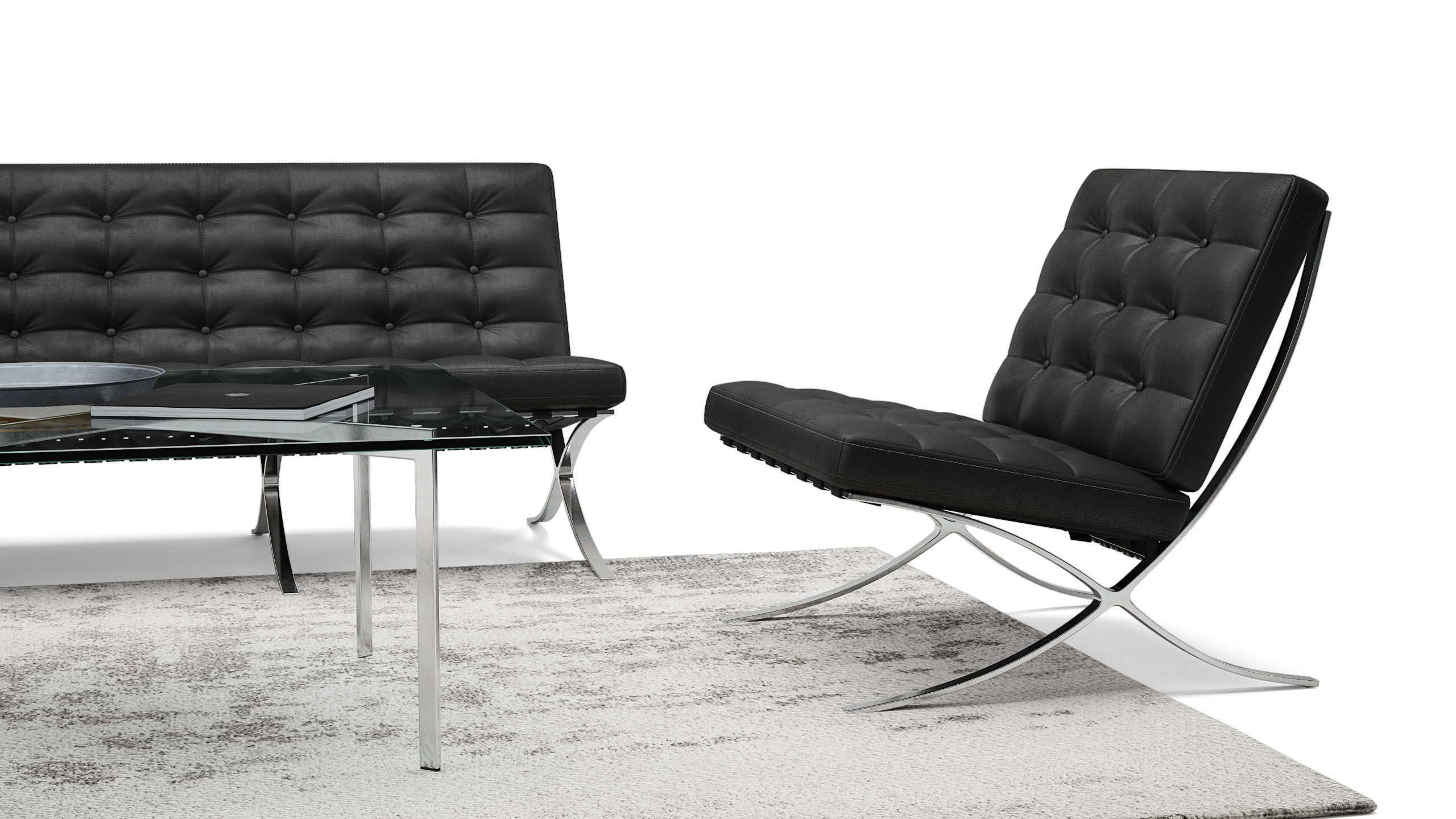 Barcelona set lounge 3D model_3