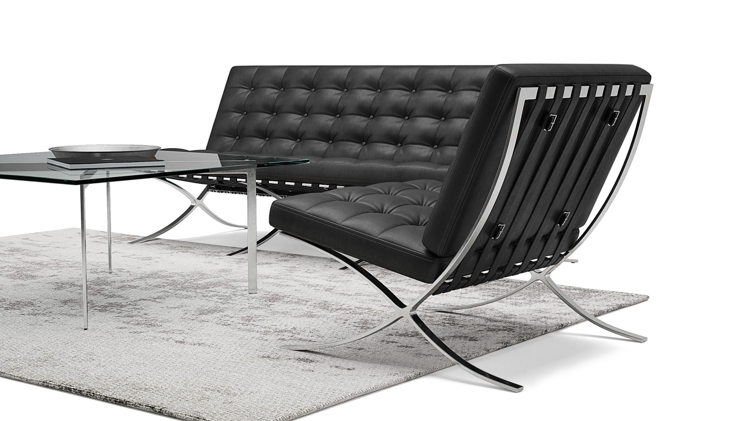 Barcelona set lounge 3D model_2