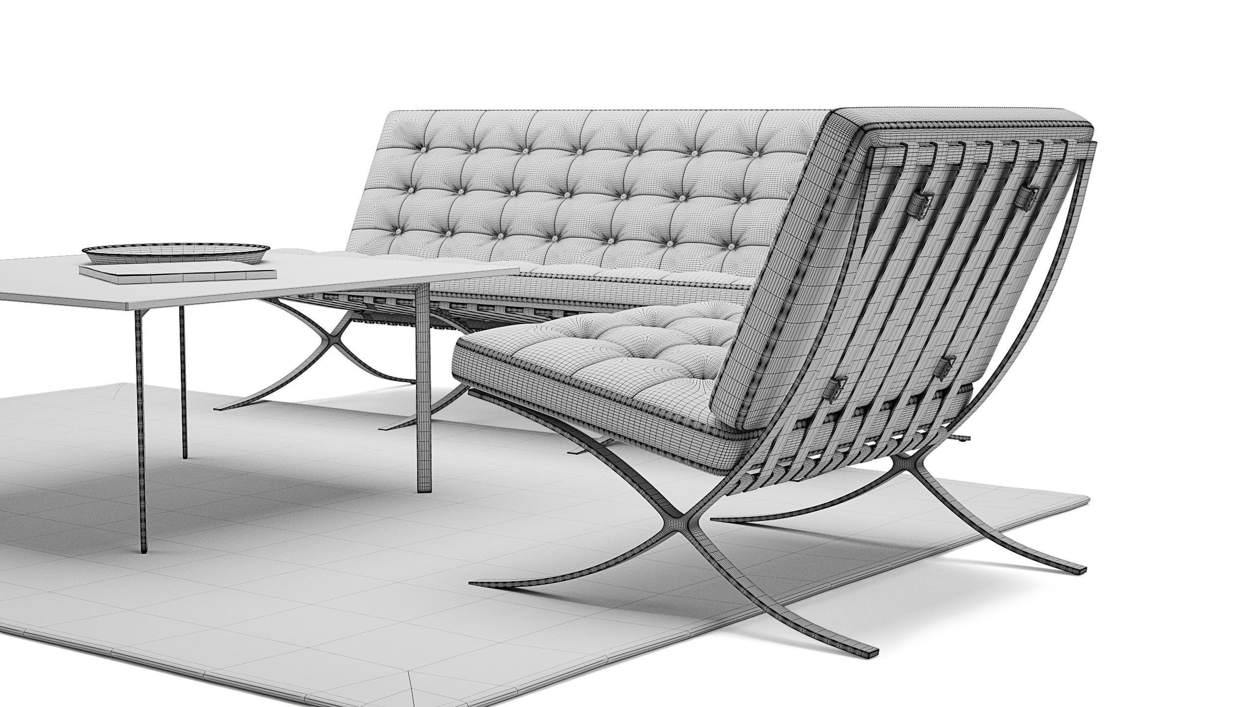 Barcelona set lounge 3D model_9