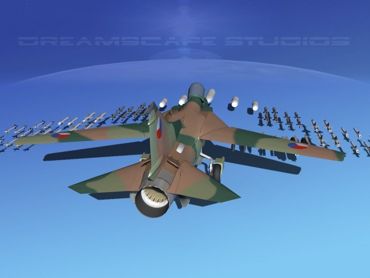 Mig-23 Fighter Czechoslavakia 3D model_12