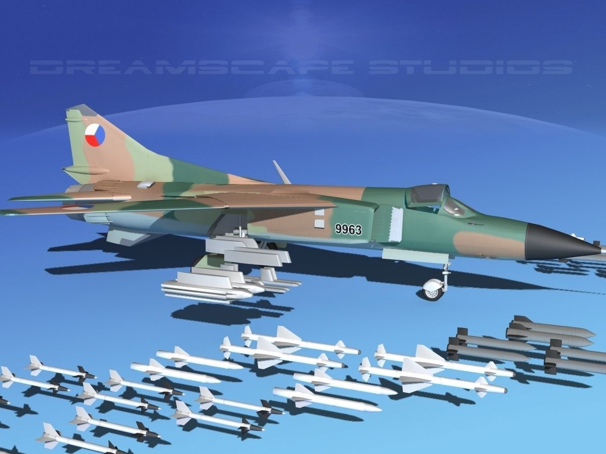 Mig-23 Fighter Czechoslavakia 3D model_5