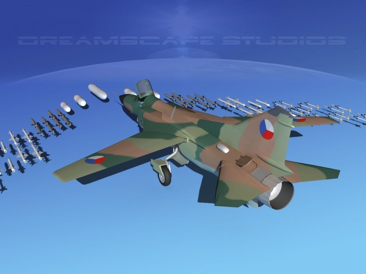 Mig-23 Fighter Czechoslavakia 3D model_14