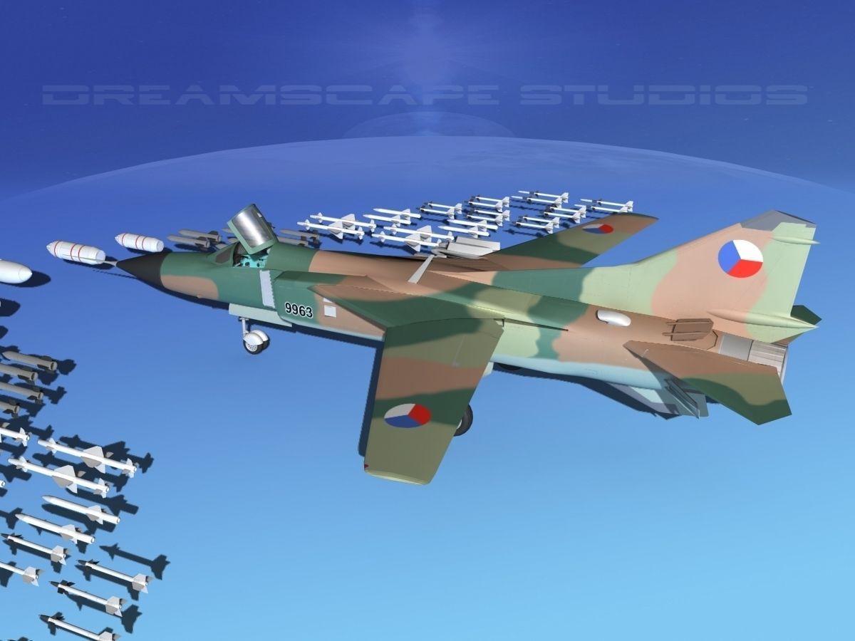 Mig-23 Fighter Czechoslavakia 3D model_9
