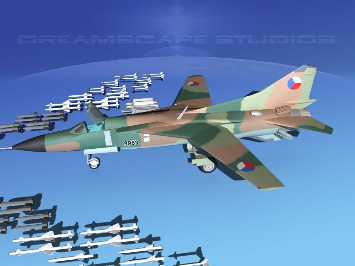 Mig-23 Fighter Czechoslavakia 3D model_10
