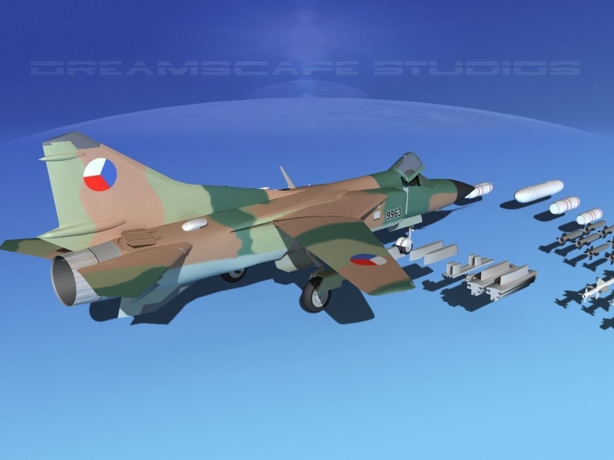 Mig-23 Fighter Czechoslavakia 3D model_6