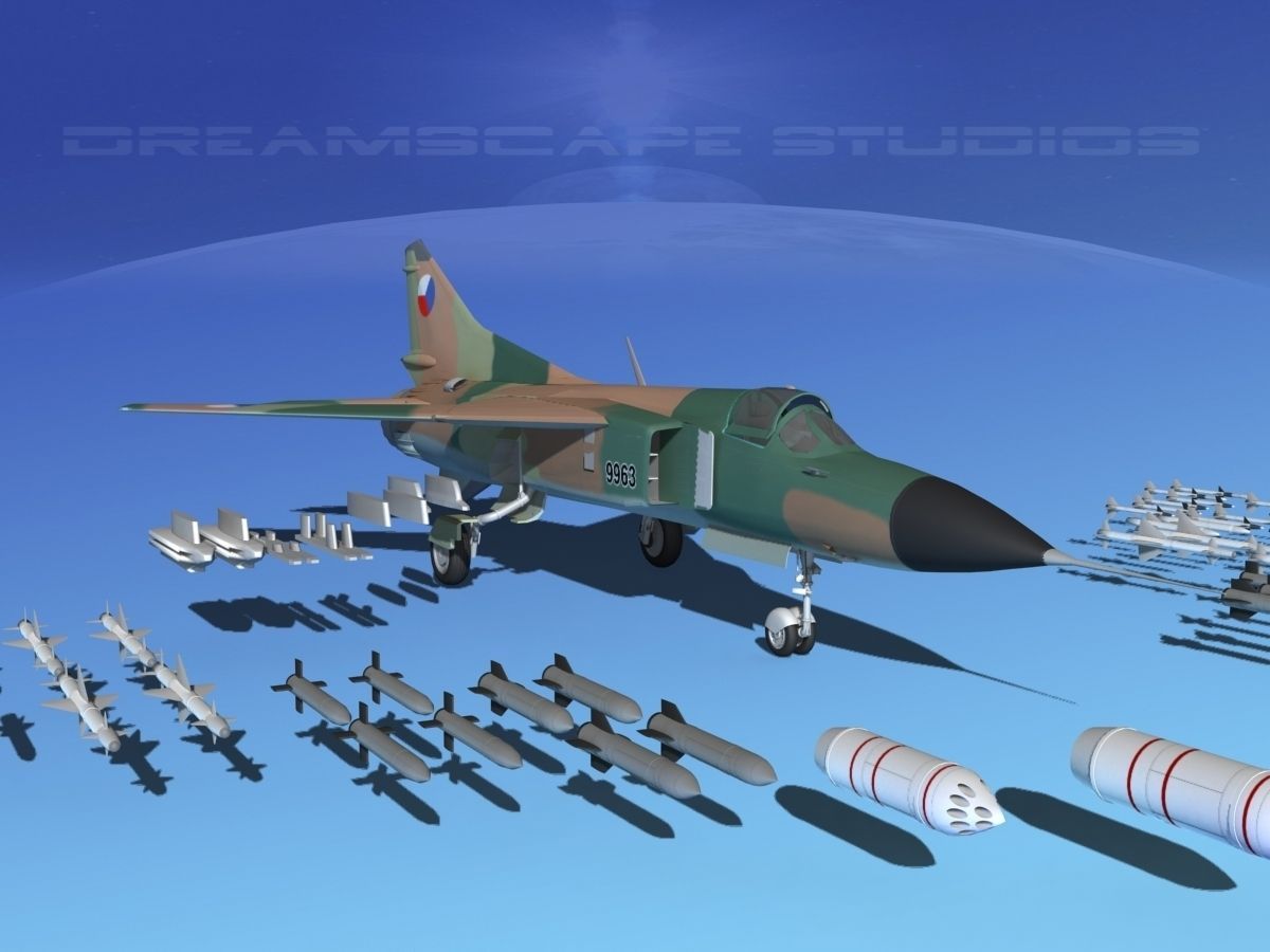 Mig-23 Fighter Czechoslavakia 3D model_8