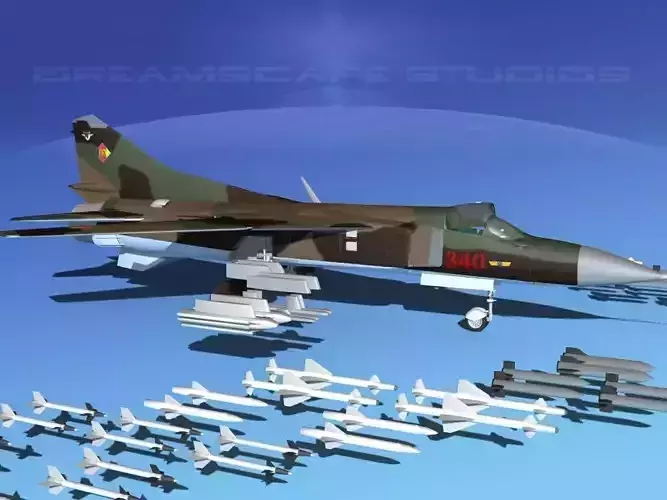 Mig 23 Flogger B V13 East Germany 3D model