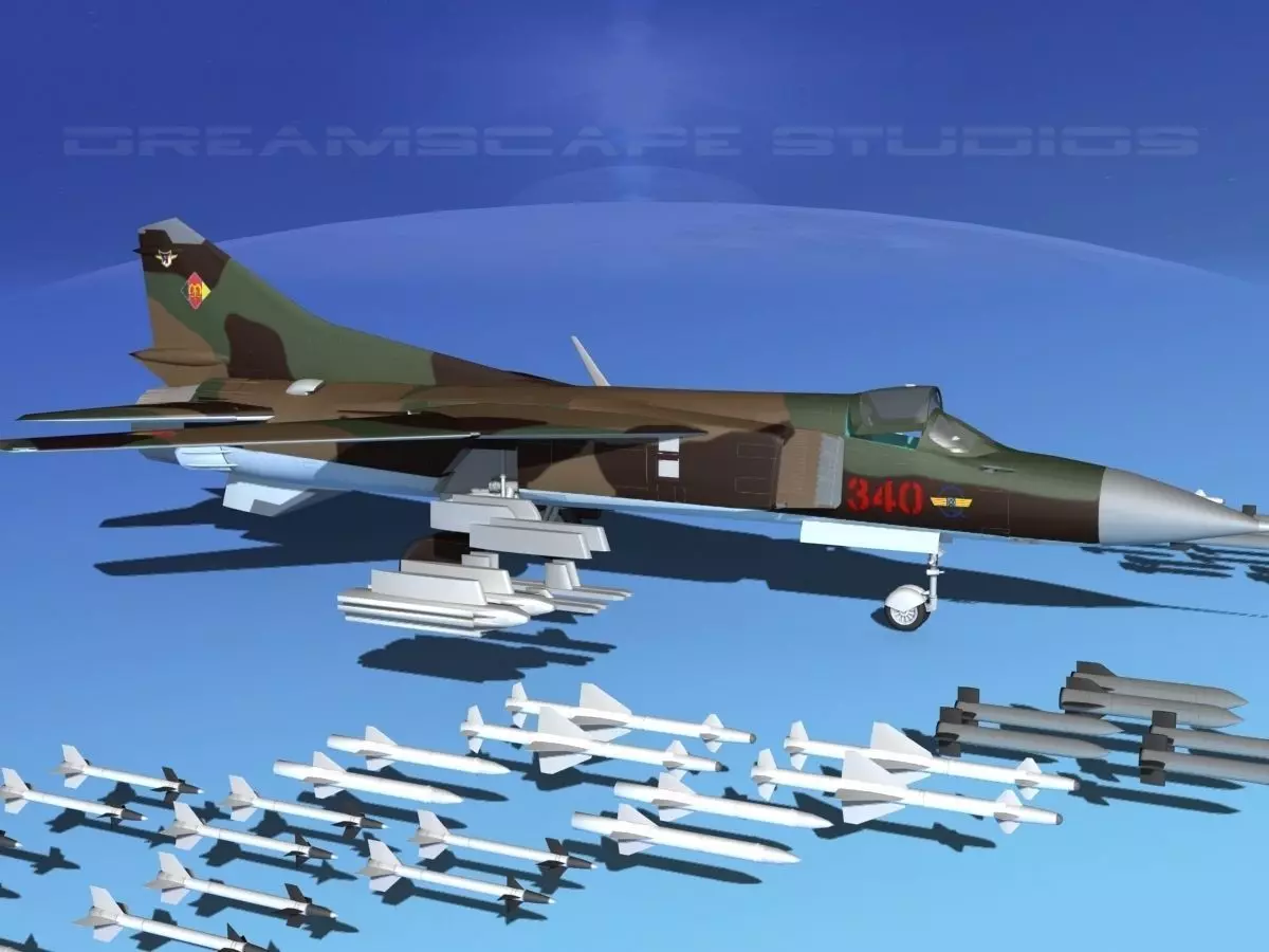 Mig 23 Flogger B V13 East Germany 3D model_0