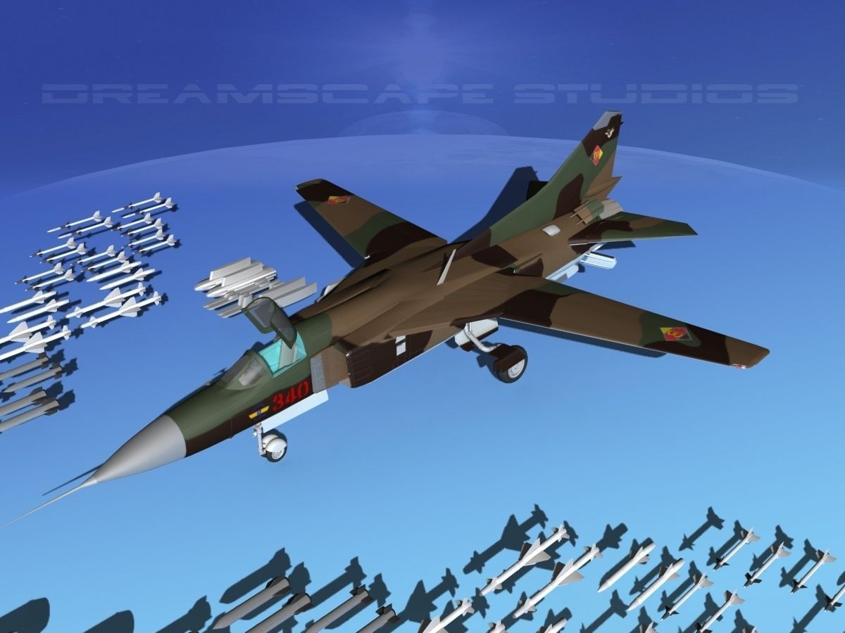Mig 23 Flogger B V13 East Germany 3D model_10
