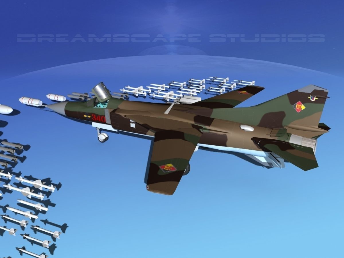 Mig 23 Flogger B V13 East Germany 3D model_8