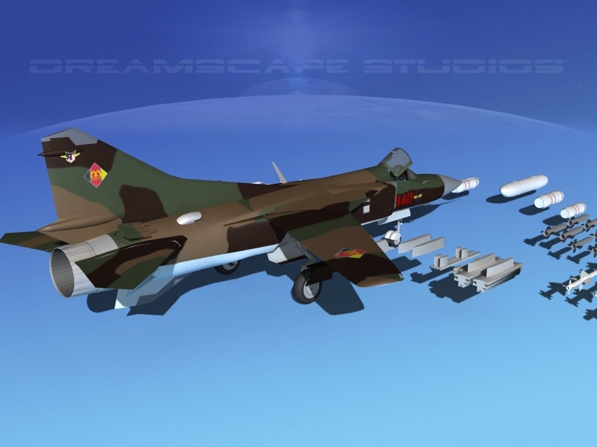 Mig 23 Flogger B V13 East Germany 3D model_4