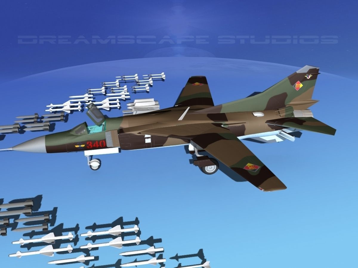 Mig 23 Flogger B V13 East Germany 3D model_9