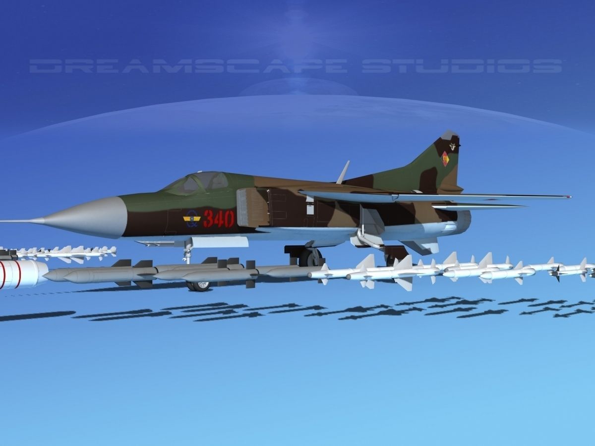Mig 23 Flogger B V13 East Germany 3D model_2