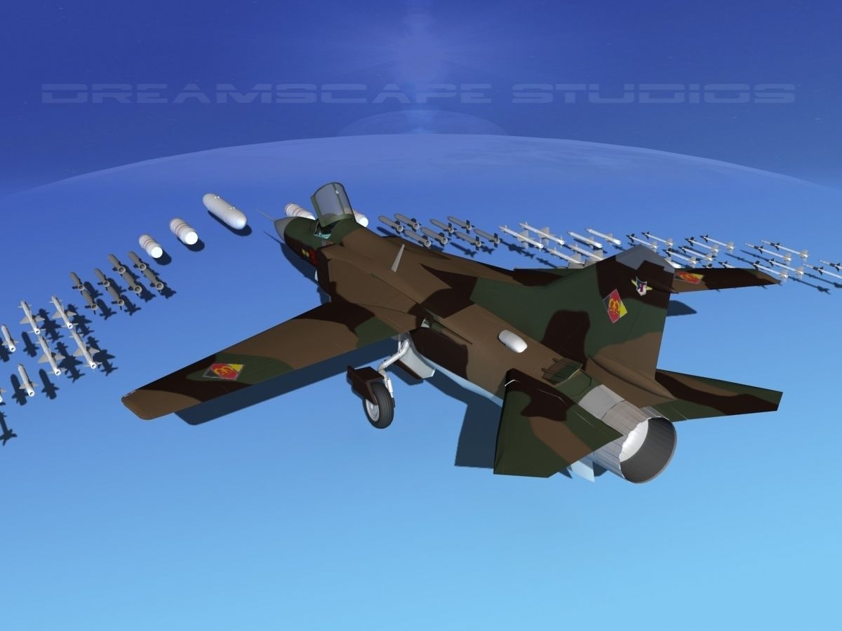 Mig 23 Flogger B V13 East Germany 3D model_7