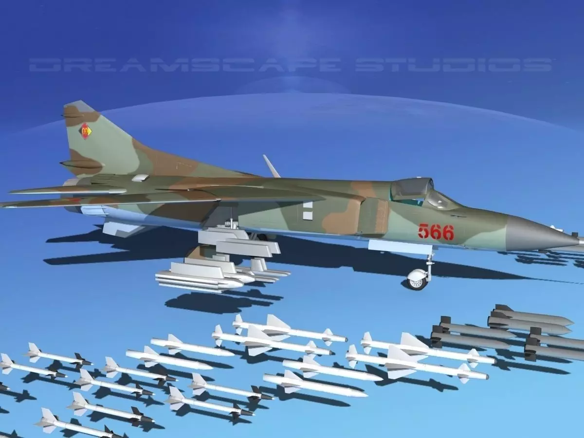 Mig 23 Flogger B V14 East Germany 3D model_0