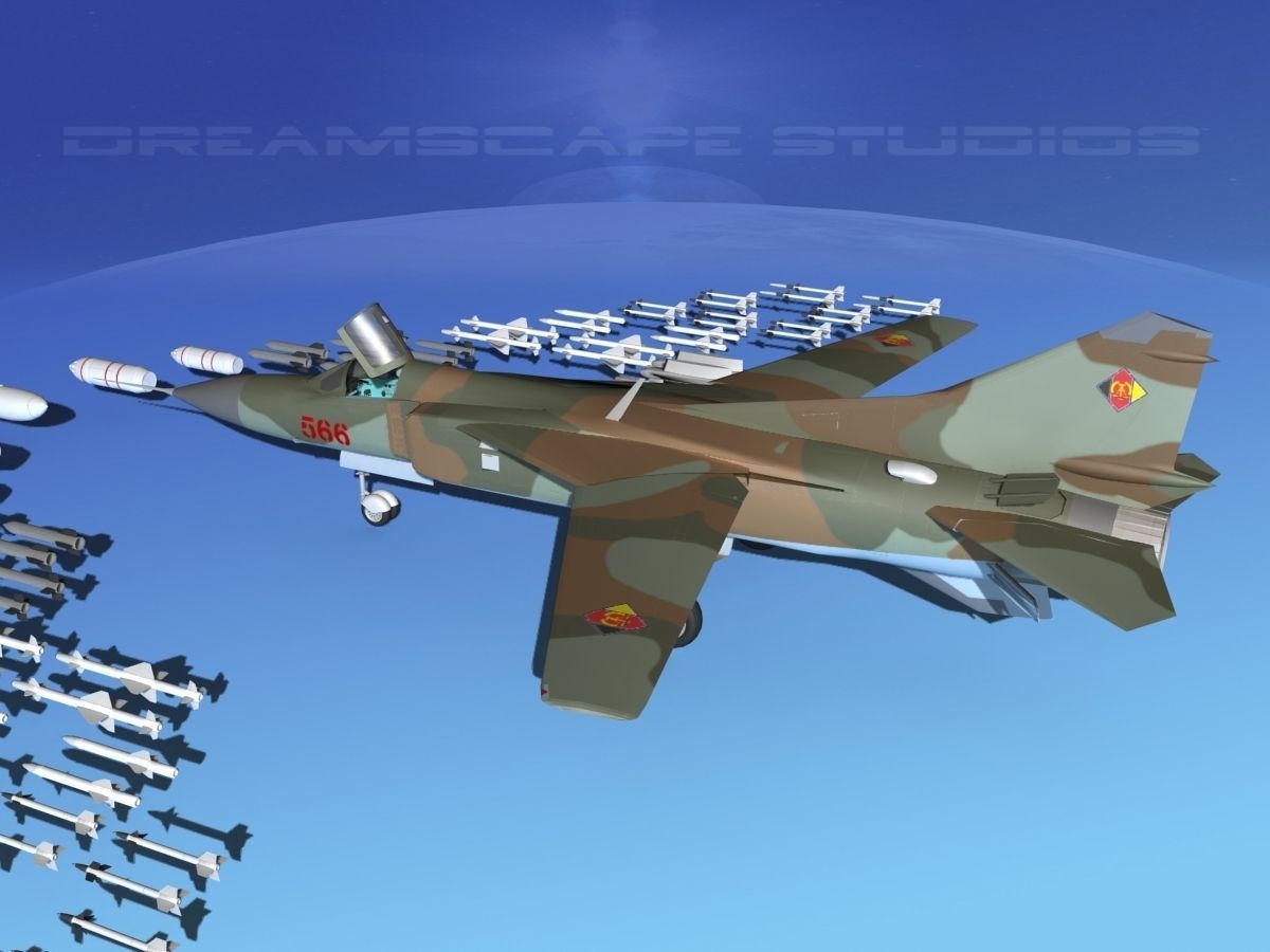 Mig 23 Flogger B V14 East Germany 3D model_6