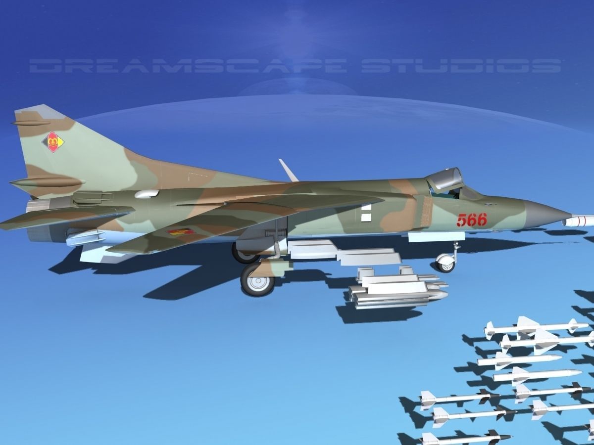 Mig 23 Flogger B V14 East Germany 3D model_4