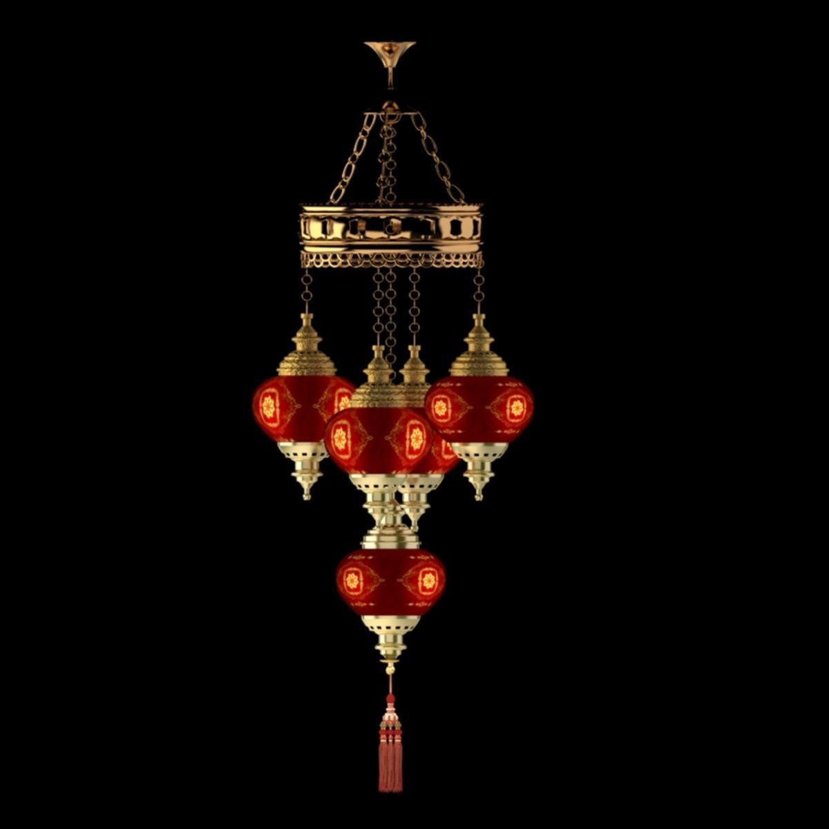 Chinese red lantern 3D model_2
