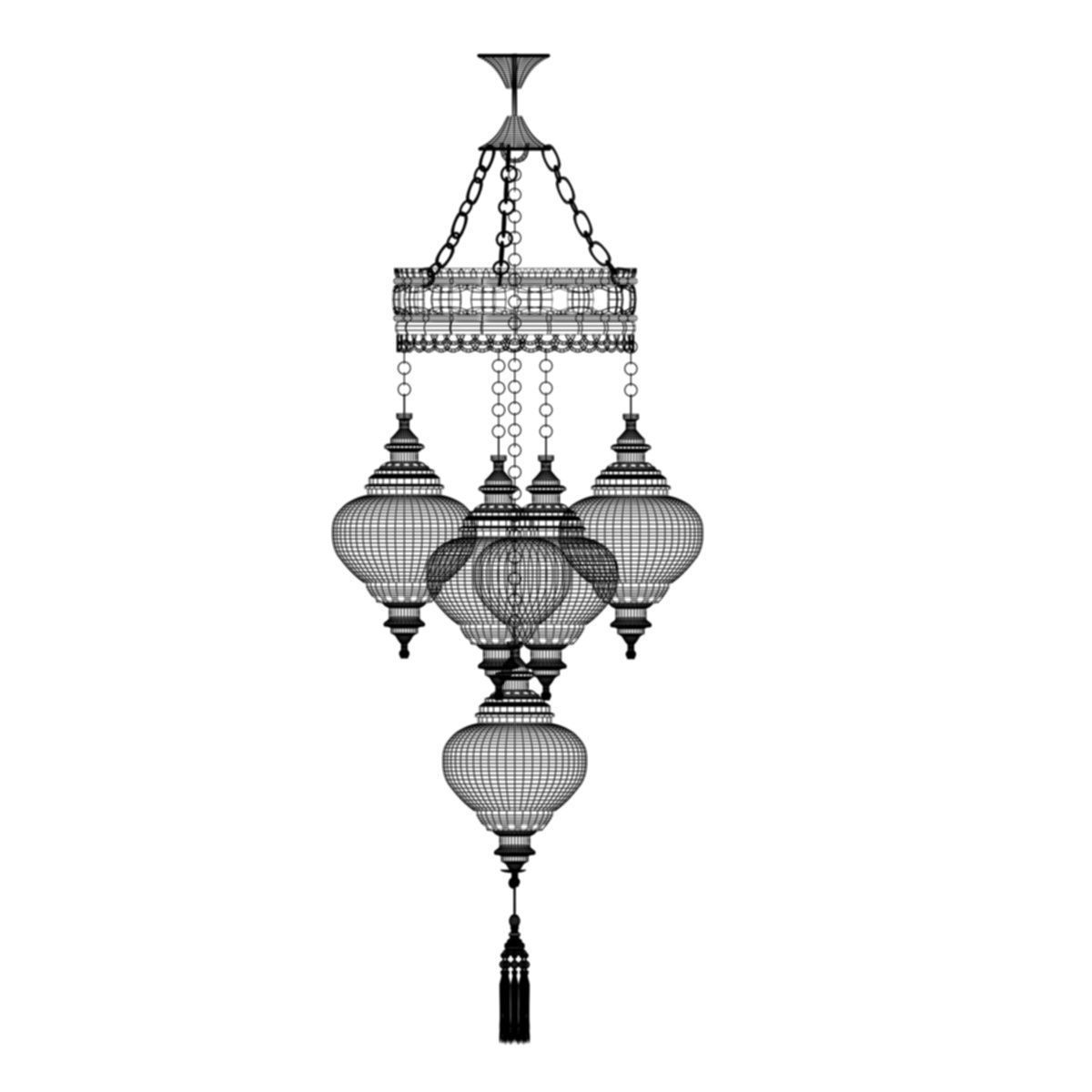 Chinese red lantern 3D model_5