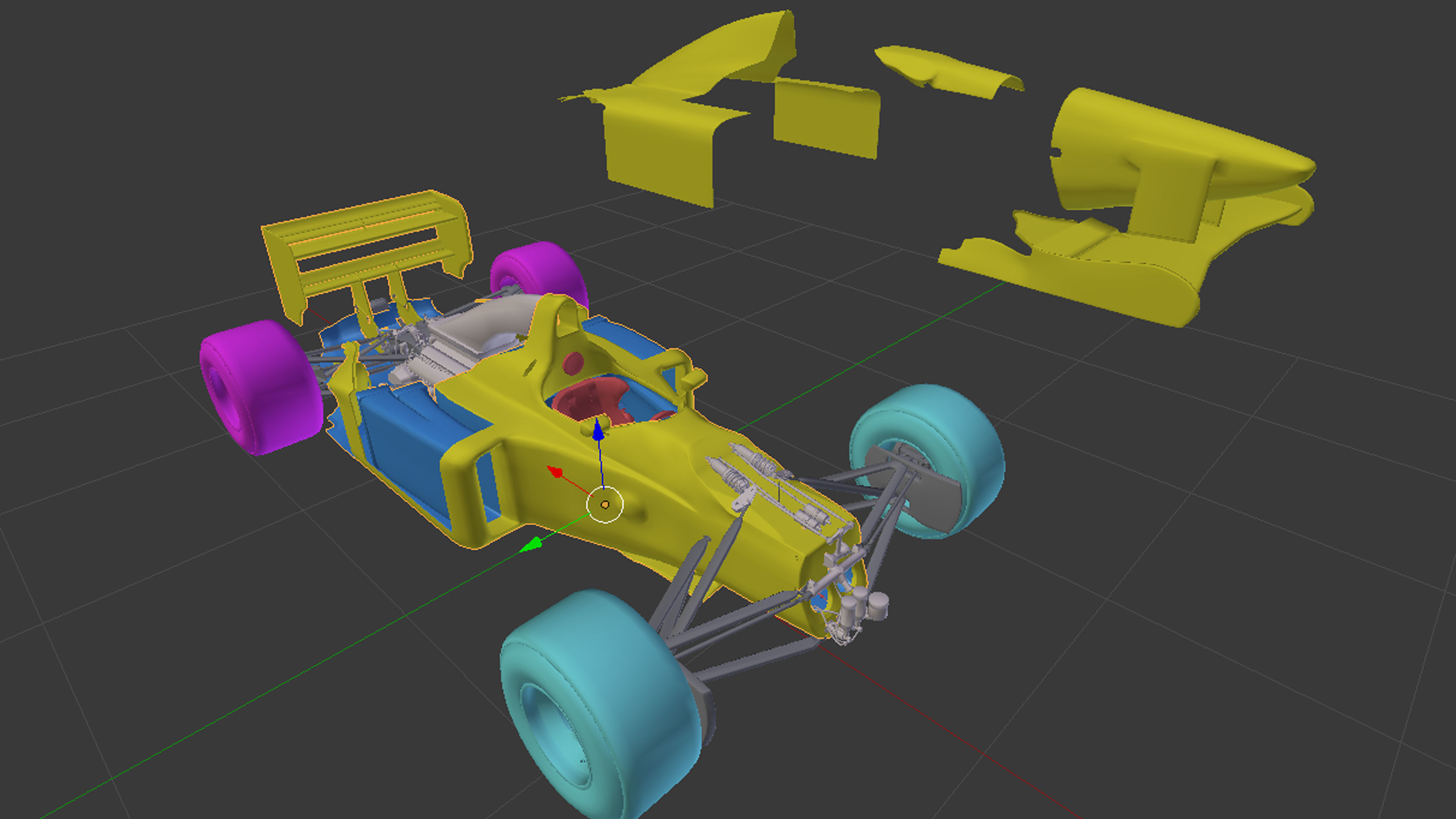 1992 Benetton B192 F1 Race Car Low-poly 3D model_23