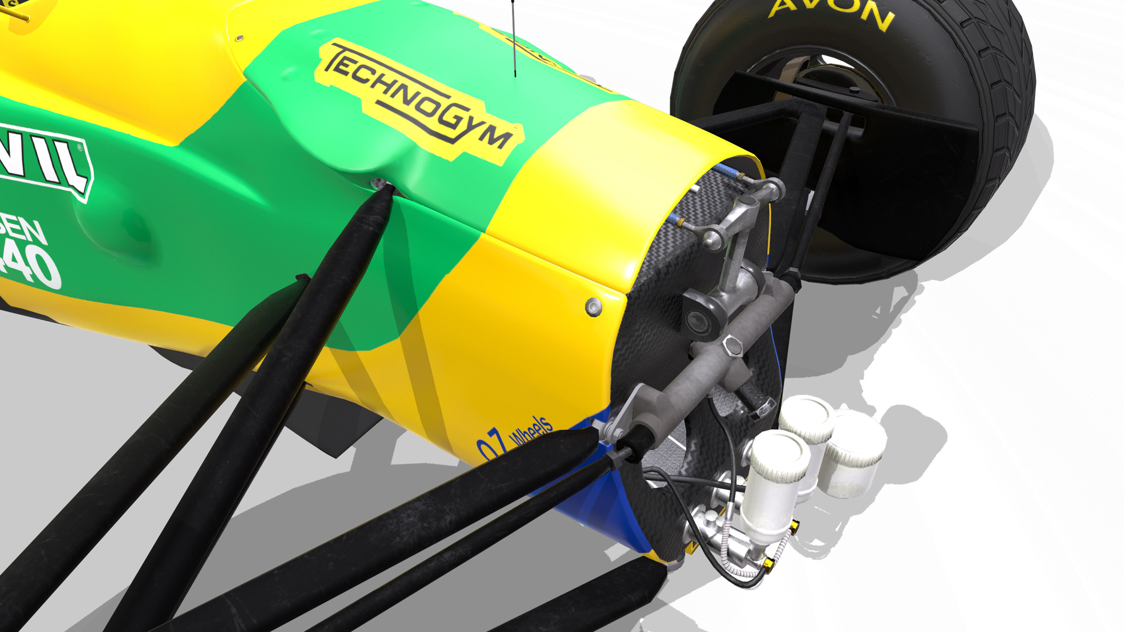 1992 Benetton B192 F1 Race Car Low-poly 3D model_8