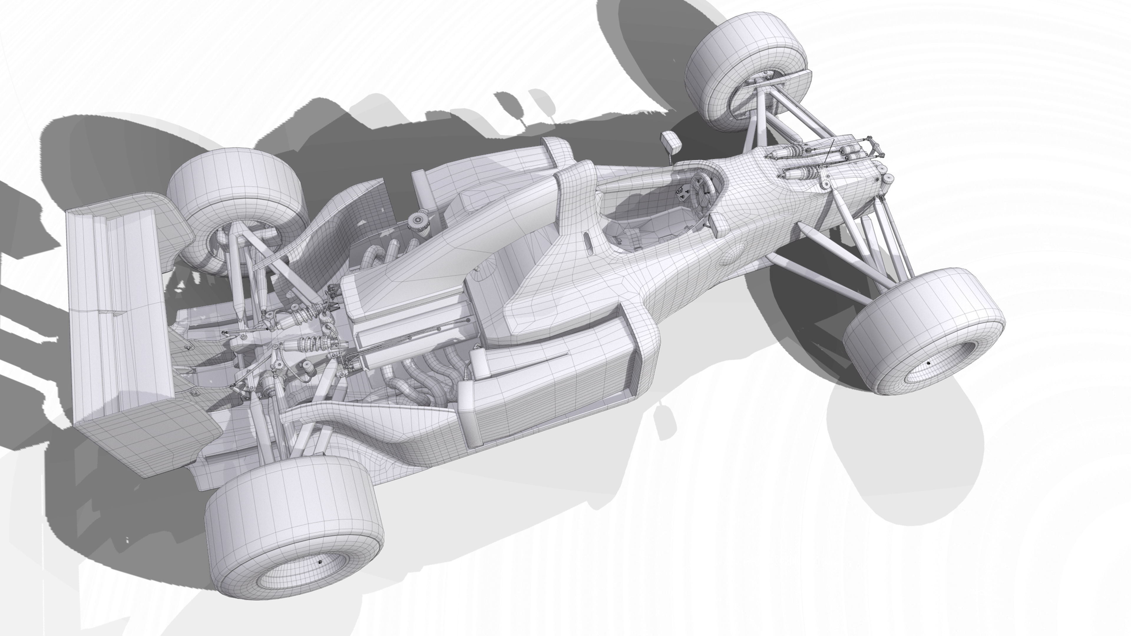 1992 Benetton B192 F1 Race Car Low-poly 3D model_19