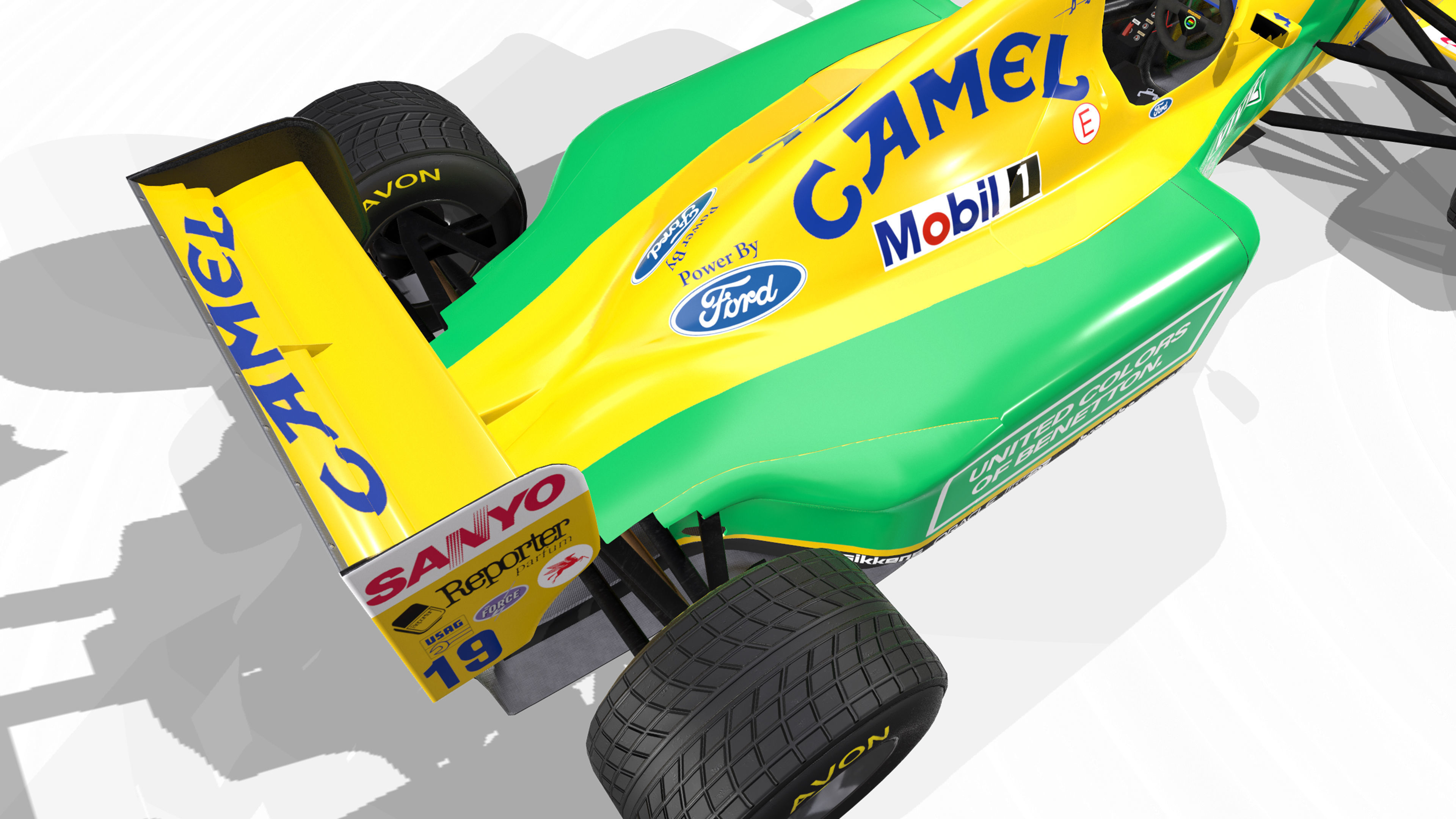1992 Benetton B192 F1 Race Car Low-poly 3D model_3